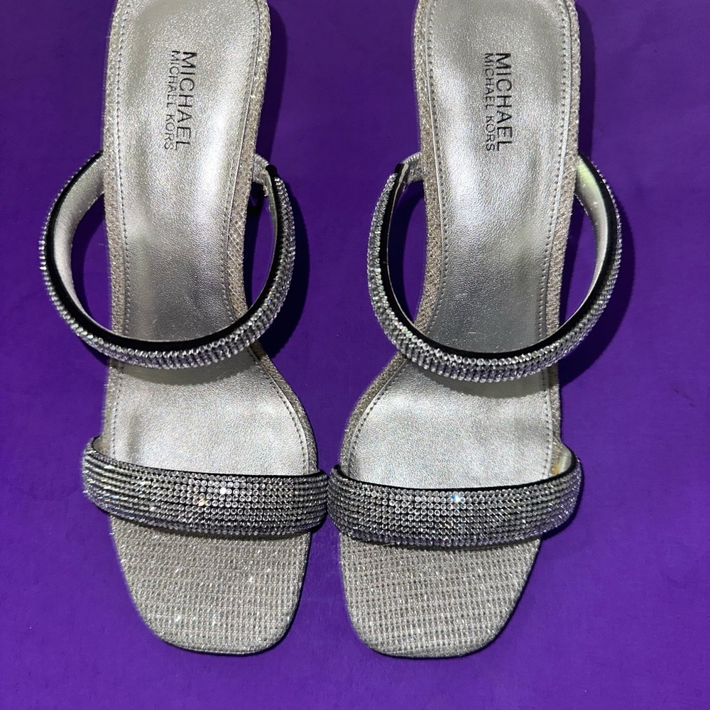 Michael Kors Silver Rhinestone Heels